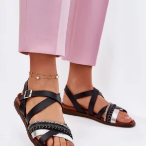 sandales plates femmes simili cuir lanières entrelacées légères élégantes talon plat confortable boucle sangle réglable ajustement parfait estivales